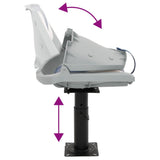 Boat Seats 2 pcs with Pedestal Height Adjustable 360&deg Rotatable 3294956