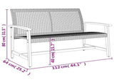 Garden Bench Beige 112 cm Poly Rattan and Acacia Wood 367600