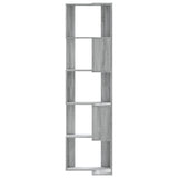 Corner Bookcase 5-Tier Grey Sonoma 50x50x179 cm Engineered Wood 852587