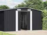 Garden Shed Anthracite Galvanised Steel Large Garden Shed 143346