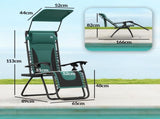 Zero Gravity Lounger Chair Set of 2, Folding Reclining Patio Chair with Shade Cover, Padded Seat, T3398P317535