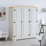 Wardrobe Mexican Pine Corona Range 3 Doors White 282622