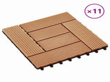 Decking Tile 11 pcs Teak 30 x 30 cm WPC 42046672