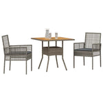 Garden Dining Set 3 pcs Grey Poly rattan 3334937