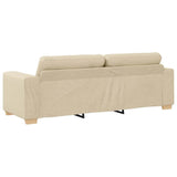 Sofa Set with Cushion 2 pcs Cream 221 x 78 x 80 cm Fabric 3324717
