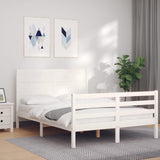 Bed Frame without Mattress White 140x190 cm Solid Wood 3194617