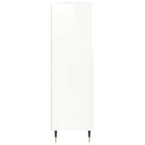 Bathroom Cabinet High Gloss White 30x30x100 cm Engineered Wood 831550