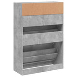 Shoe Cabinet with 2 Flip-Drawers Concrete Grey 80x34x116 cm 3214409
