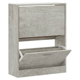 Shoe Cabinet Concrete Grey 63x24x81 cm Engineered Wood 342559