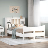 Bed Frame without Mattress White 135x190 cm Double Solid Wood Pine 3323393