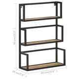 Wall Shelf 60x20x85 cm Rough Mango Wood 321074