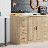 Garage Storage Cabinet Sonoma Oak 30x51x85 cm Solid Wood Pine 860582