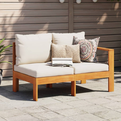 ZNTS Garden Sofa with 1 Armrest 2-Seater Solid Wood Acacia 367624