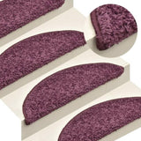 Stair Mats 15 pcs 56x17x3 cm Dark Purple Half Round 322384