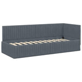 Corner Bed Frame with Headboard Dark grey 80 x 200 cm Velvet 42016247