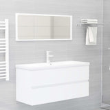 Sink Cabinet with Built-in Basin White Engineered Wood 3071567
