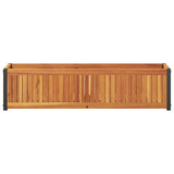 Garden Planter 110x30x27.5 cm Solid Wood Acacia and Steel 367615