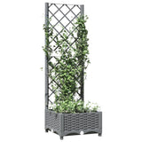 Garden Planter with Trellis Light Grey 40x40x121.5 cm PP 153269