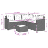 Garden Sofa with Table and Cushions L-Shaped Beige Poly Rattan 369042