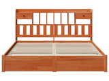 Bookcase Bed Frame Wax Brown 200 x 140 cm Solid Pine Wood 3422766