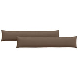 Sofa Pillows 2 pcs Brown 200 x 40 cm Fabric 42013872