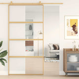Sliding Door Gold 102.5x205 cm Clear ESG Glass and Aluminium 155180