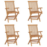 Garden Chair Set of 4 Teak Teak wood Standard Foldable 3096593