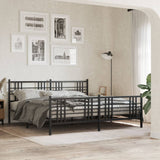 Metal Bed Frame without Mattress with Footboard Black 183x213cm 376347