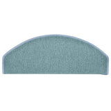 Stair Mats 15 pcs 65x24x4 cm Sea Blue Half Round Large 322363