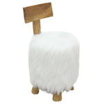 ZNTS Stool White Solid Teak Wood 285207