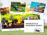 Garden Metal Tool Storage Shed with Sliding Door, Sloped Roof and Floor Foundation, 152 x 132 x T3398P328395