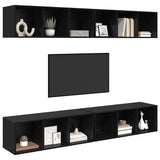 TV Cabinet Set 4 pcs Black Oak 37 x 37 x 107 cm Engineered Wood 3393535