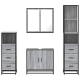 4 Piece Bathroom Furniture Set Grey Sonoma Engineered Wood 3301248