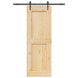 Sliding Door with Hardware Set 80x210 cm Solid Wood Pine 3332737