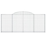 Arched Gabion Baskets 9 pcs 300x30x120/140 cm Galvanised Iron 3146546