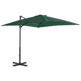 ZNTS Cantilever Garden Parasol with Aluminium Pole Green 250x250 cm 44617