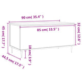 Coffee Table Black 90x44.5x45 cm Engineered Wood 830965