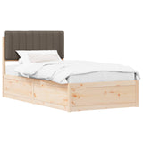 Bed Frame with Upholstered Headboard Taupe 100 x 200 cm 877792