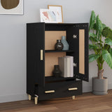 Highboard Black Engineered wood Tall Highboard Rectangular 812565