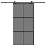 Sliding Door with Hardware Set Black 102.5x205 cm Tempered Glass 3375968