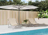 Folding Beach Chairs 2 pcs Cream Textilene&Powder-coated Steel 360192