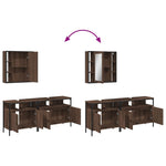 ZNTS 3 Piece Bathroom Cabinet Set Brown Oak Engineered Wood 3214729