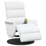 Recliner Chair with Footrest White 98 x 71 x 106 cm PU 42018590