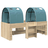 Bed with Tunnel 3 pcs Sonoma Oak and Light Blue Engineered Wood 3423564