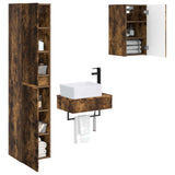 Bathroom Furniture Set 3 pcs Smoked Oak 33 x 34.5 x 160 cm 3406058