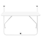 Hanging Balcony Table Folding White 60 x 39 x 65 cm Steel 42008074