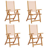 Folding Garden Chairs 4 pcs Solid Wood Acacia and Textilene 3279235