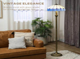 Tiffany-Style Floor Lamp with Handcrafted Stained Glass Shade, 152cm Tall Vintage Standing Lamp with T3398P425136