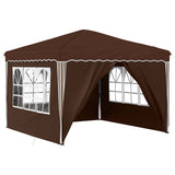 Pop-up Party Tent 288 x 288 x 245 cm Brown Oxford Fabric 42019775