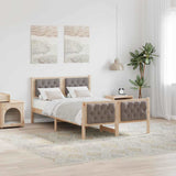 Bed Frame with Headboard Taupe 120 x 190 cm Solid Pine Wood 878417